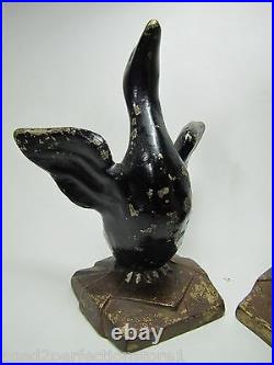 GEESE DUCK Art Deco Cast Iron Bookends Decorative Art Statues Figural Birds