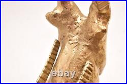 GOLD Metal Antelope Gazelle Ram Head Bookends ART DECO STYLE Modern Pair 9.75
