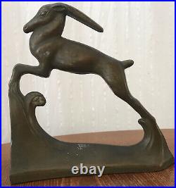 Gazelle Art Deco Brookart Bronze Company Bookends, Beautiful