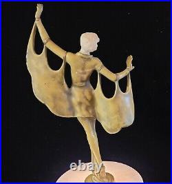 HIRSCH Gerdago DECO Desk Lamp caped dancer en pointe on alabaster base RARE