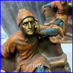 HUGE 10 Pair Mori Dante Sitting Bookends Galvano Bronze Original Paint RARE