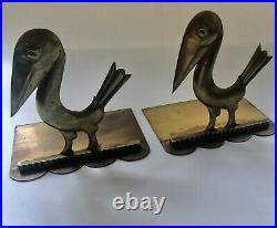 Hagenauer Art Deco Brass Pelican Bookends