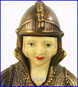 JB HIRSCH Fan Girl Dancer 1920s Art Deco Bookend Statue CHIPARUS Style Figurine