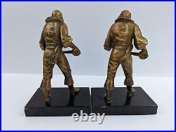 JB Hirsch Saber & Sword Pirate Soldier Cast Metal Stone Base Figurines Bookends