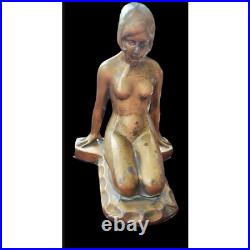 Janle Art Deco Spelter Cold-Painted Nude Bookends Style of Max Le Verrier RARE
