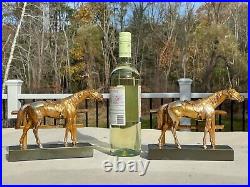 Jenning Brothers Gilt Silver Horse Equestrian Bookends Antique