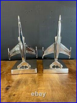 Jet plane bookends airplane bookends pilot Gift Aeroplane book ends Desk office