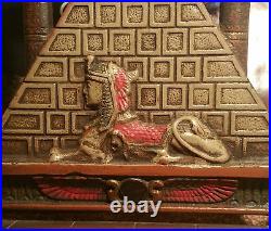 KING TUT vtg egyptian revivial antique cast iron bronze bookends art deco book