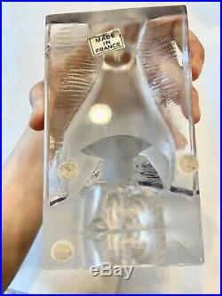 LALIQUE Reverie Nude Bookends Art Deco Frosted Clear & Crystal France 9h, 8lb