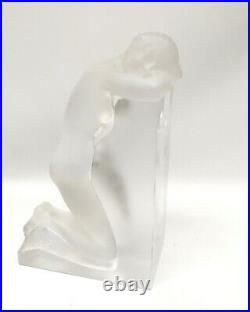 Lalique Crystal France Reverie Single Bookend Nude Woman Imperfect