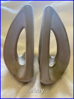 MCM Bookends Statues Abstract Orb Modernism Statues Art Deco Signed Retro