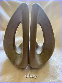 MCM Bookends Statues Abstract Orb Modernism Statues Art Deco Signed Retro