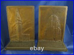 MET LIFE 1940 bronze pair bookends from convention dinner signed Rene Chambellan