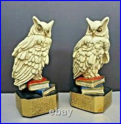 Marion Mfg Bookends Bronze Owl Books Antique Art Deco ca 1920s/30s EUC