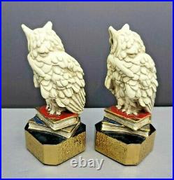 Marion Mfg Bookends Bronze Owl Books Antique Art Deco ca 1920s/30s EUC