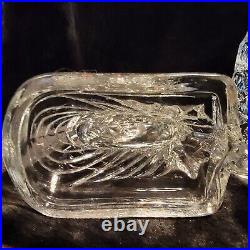 New Martinsville Glass Eagle Bookends Art Deco Stylized Bird Viking Vtg 1940s