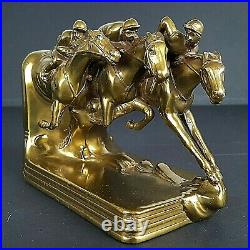 Nice Antique Art Deco Jenning Brothers JB-809 1920's Bronze Horse Race Bookend
