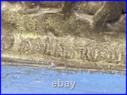 Nice Pair Antique Pompeian Bronze Clad Bookends The Ploughman Signed Manfredi