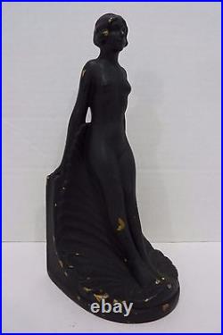 Nude Beauty Vintage Bookend Art Deco Design Lovely Lady Decorative Art Statue