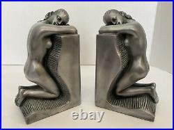 Nude Female Bookends Art Deco Sculpture Women Figurine Stand U. Tupton 2 Pcs NEW