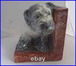 Original Art Deco Sculpted Dog Bookends Signed PAC Active 1930s originals