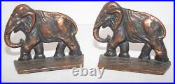 Original VERONA Art Deco Heavy Bronze Elephant Bookends