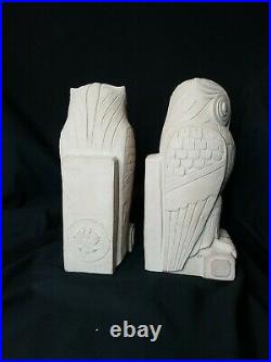 PAIR ART DECO LIBRARY OF CONGRESS cast stone OWL BOOKENDS JOHN ADAMS BUILDING
