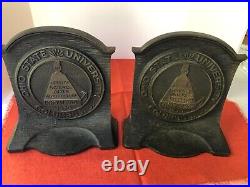 Pair Cast Iron 1920's Ohio State University Bookends, Signed