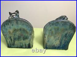 Pair Of Bookends Sandstone Flame Of Rambervillers Signed Alphonse Citere