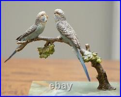 Pair Of Rare 1920 Austrian Vienna Cold Painted Bronze Bookends Birds Of Paradise