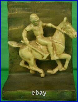 Pair Of c1930s Art Deco Polo Player Gilt Bookends