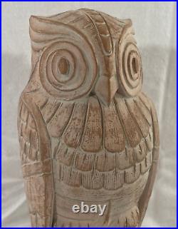 Pair Vintage 1960's Art Deco Library Of Congress Sandstone Owl Bookends 6# each