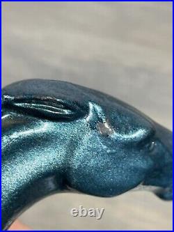 Pair of Vingtage NUART Blue Art Deco Mustang Horse MCM Bookends