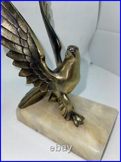 Pair of Vintage Gilded Bronze Bookends Book Ends Eagles Art Deco