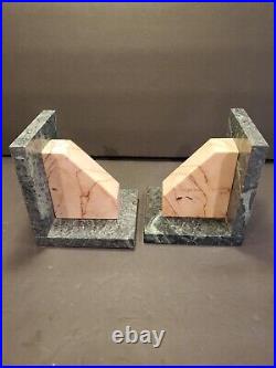 Pink and Green Marble Bookends