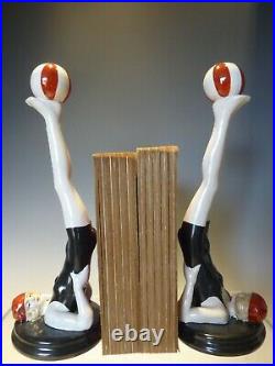 Pr Art Deco Inspired Lady Swimmer Bookends