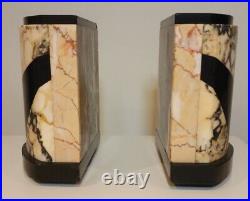 RARE French Art Deco Solid Marble Bookends, Early 20th Century, PLEASE READ