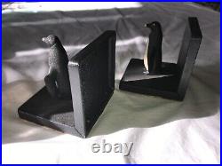 RARE Vintage 2/Pair CAST IRON Metal 3D EMPEROR PENGUIN Black/White BOOKENDS 3½T