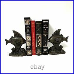 Rare Antique Art Deco Open-mouthed Fish Bookends 1930's