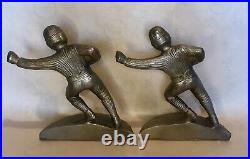 Rare Antique Hubley Football Player Grid Iron Bookends #416