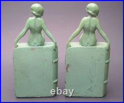 Rare Art Deco FRANKART Nude Bookends No. B-406 ca. 1922-30's Nuart Era
