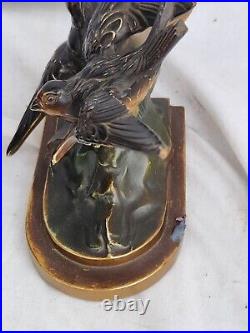 Rare Vintage Birds Of Paridise Bookends K & O Kronhein & Oldenburg 1930's