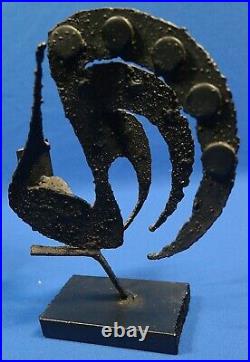 Rare Vintage Jaro Svitorka Design Brutalist Iron Sculpture Boodends