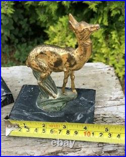 Retro Vintage Deer Art Deco Stunning Animal Wild Figurine Book Ends
