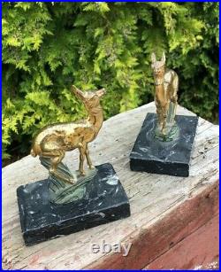 Retro Vintage Deer Art Deco Stunning Animal Wild Figurine Book Ends