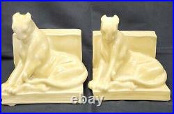 Rookwood Art Pottery Panther Bookends Paperweights Pair 1949 William McDonald