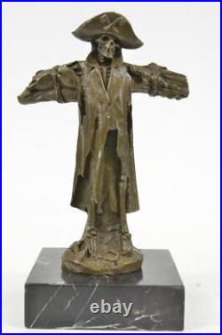 SKELETON PIRATE Male BOOKEND 100% Real Bronze Art Deco Vintage Figural Decor