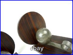 Stunning Very Rare French 30s Art Deco Avantgarde Rosewood Bookends Antique