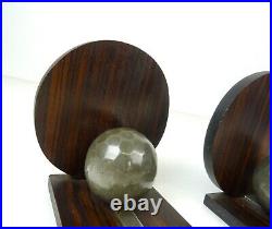 Stunning Very Rare French 30s Art Deco Avantgarde Rosewood Bookends Antique