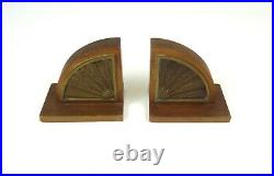 Stunning Very Rare French 30s Art Deco Avantgarde Sunray Pair Bookends Antique